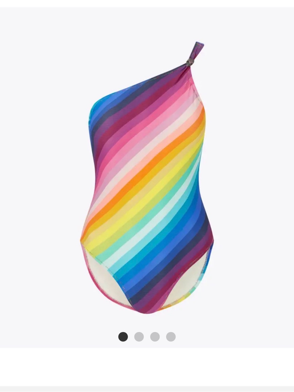 KURT GEIGER LONDON KENSINGTON 2 SWIMSUIT Rainbow One-Shoulder Striped Swimsuit M